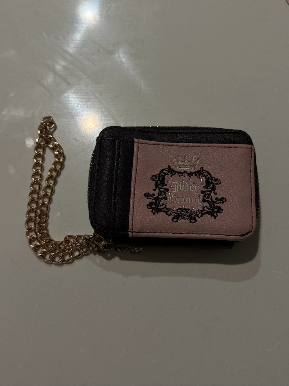 Juicy Couture Black and Pink Chain Card Wallet